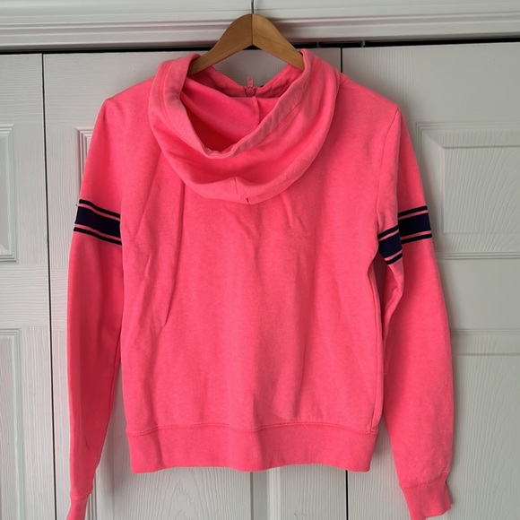 PINK Victorias Secret Half Zip Hoodie Love Size X Small Sport Stripe Junior Y2K - Picture 2 of 6